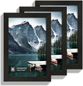 5.5x8.5 diploma Frame - Made of Real Glass and Black Wooden Frame, 5.5 by 8.5 Photo for Wall or Tabletop Display, 3 Pack