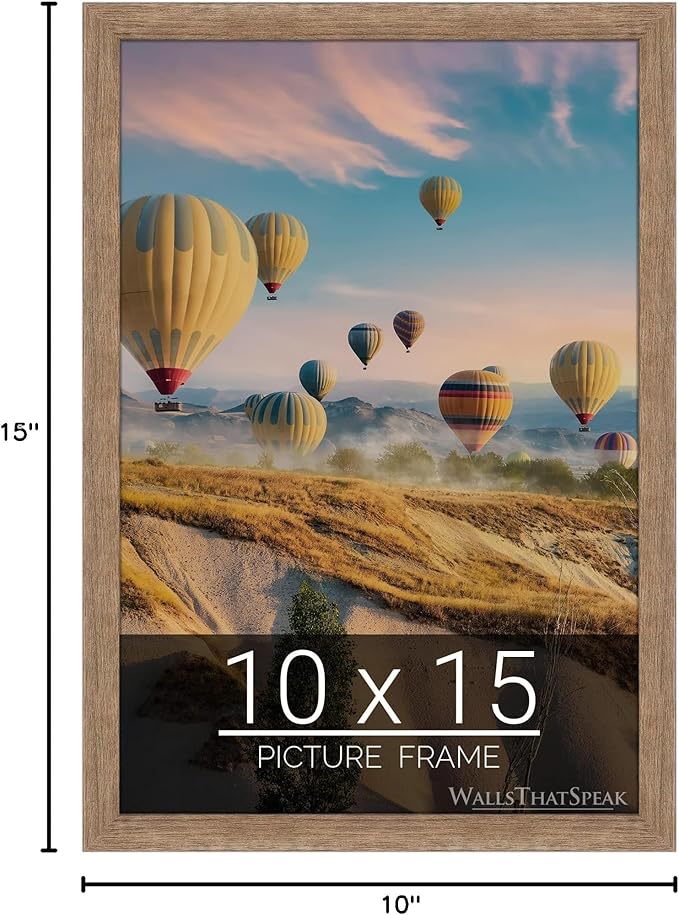 wallsthatspeak 10x15 Brown Barnwood Picture Frame for Puzzles Posters Photos or Artwork