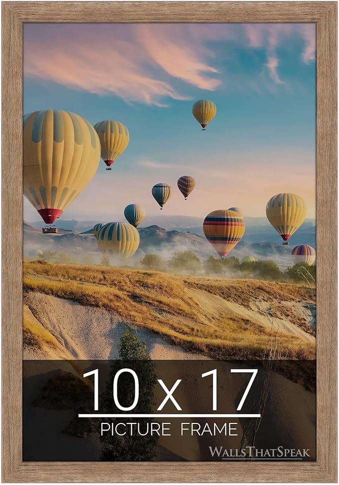 wallsthatspeak 10x17 Brown Barnwood Picture Frame for Puzzles Posters Photos or Artwork
