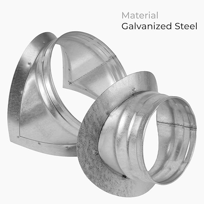 Galvanized Steel Saddle Takeoff – Round 90 Degree Splitter for 6” Duct with 4" Outlet Branch Connector - Range Hood Duct Adapter - Heavy Duty Supply/Exhaust Air Ventilation Duct Work Collar