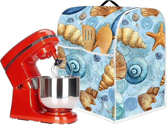 Mixer Dust Cover for 6-8 Qt Stand Mixer, Cloth Cover with 2 Storage Pockets for Stand Mixer Protective Covers Large for 6-8 Quart Mixer