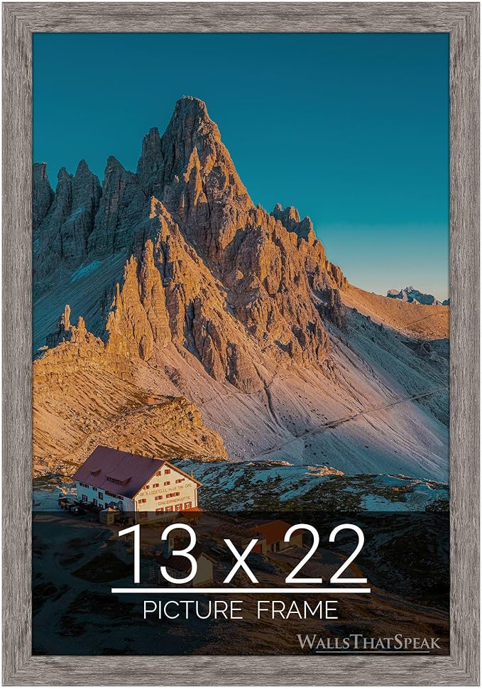 wallsthatspeak 13x22 Gray Barnwood Picture Frame for Puzzles Posters Photos or Artwork