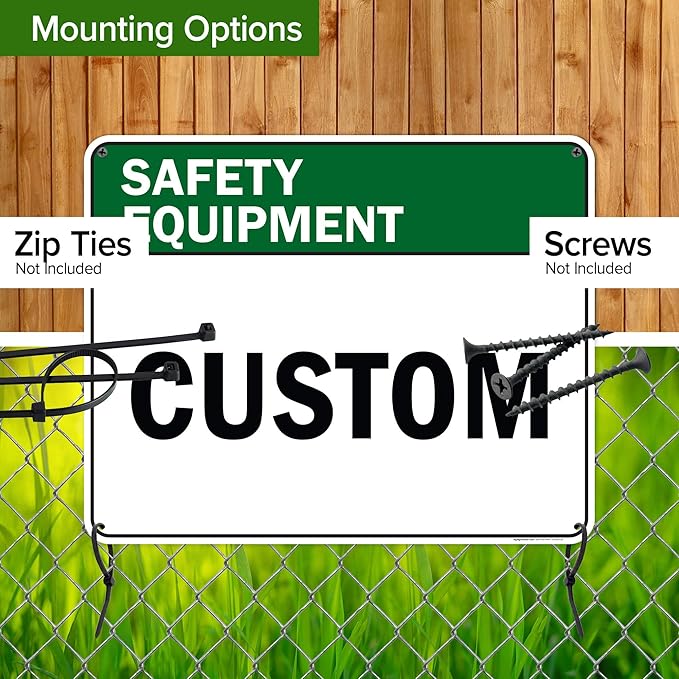 Custom Safety Equipment Sign, Ansi Sign, Osha Compliant, 24x30 Inches, 55 mil thick HDPE (high density polyethylene), Made in USA by My Sign Center