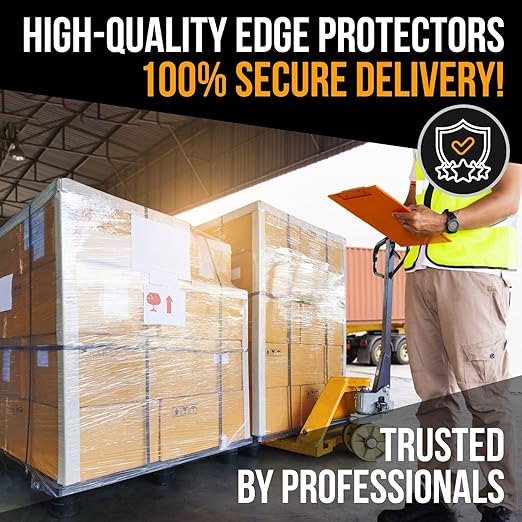 36" x 2" x 2" Reinforced Cardboard Edge Protectors, White (Pack of 24) – 0.225" Thick Extra Heavy-Duty Cardboard Corner Protectors – American Quality V-Board Pallet Edge Protectors