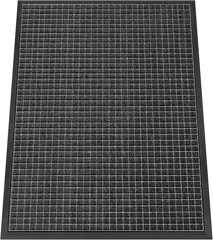 Kuyal Front Door Mat, 2'*3' Door Mat for Inside Outside Entrance,Waterproof Welcome Mats with Non-Slip Backing, Indoor Outdoor Entryway, Commercial Floor Mats, Durable & Easy to Clean, Dark Gray