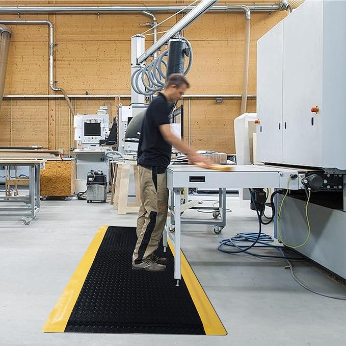 Nisorpa Anti Fatigue Mats Industrial 3' x 6' Ergonomic Standing Mat 15/16" Extra Thick Cushioned Shop Floor Mats Kitchen Mats Heavy Duty Commercial Diamond Plate Support for Leg & Back Pain