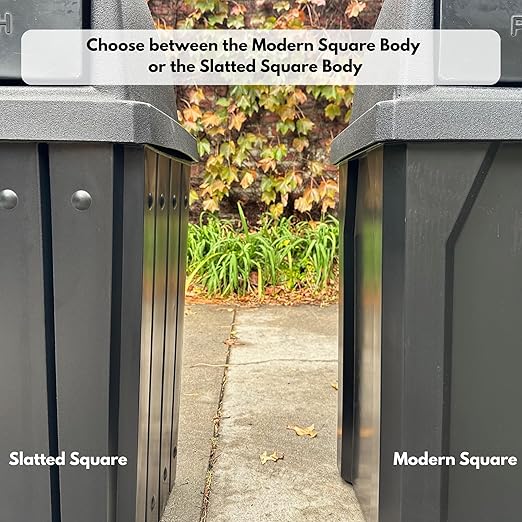 Campus Collection 42 Gallon Circle 100% Recycled Plastic Heavy Duty Outdoor Commercial Trash Can with Push Open Dome Lid and Internal Liner - Great for Schools and Businesses - Brown Granite