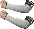 MIG4U Cut Resistant Sleeves, Safety Protection Arm Guards for Men and Women Yard Work, Construction, Farm, Gardening, Adjustable Fit, 1 Pair 18" Grey