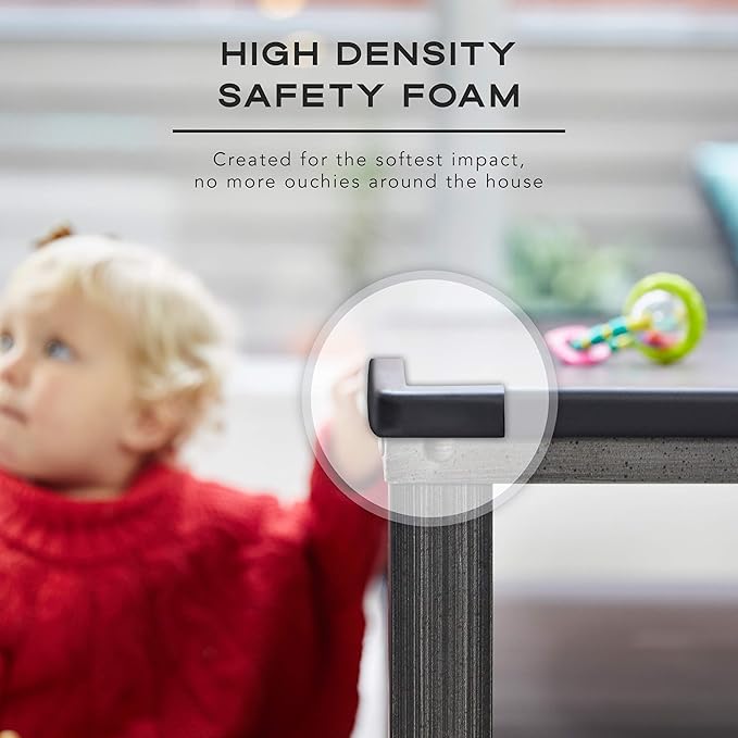 Bebe Earth - Baby Proofing Edge and Corner Guard Protector Set (16 Corners) - Safety Bumpers - Child Proof Furniture and Tables - Pre-Taped Bumper Corners (Brown)