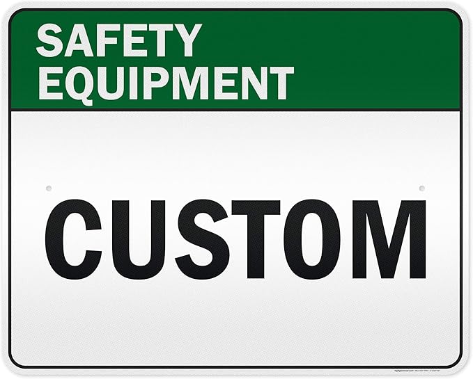 Custom Safety Equipment Sign, Ansi Sign, Osha Compliant, 24x30 Inches, 3M EGP Reflective, Rust Free .080 Aluminum, Fade Resistant, Made in USA by My Sign Center