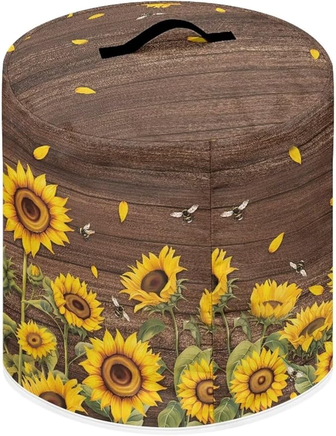 Flashideas Sunflower Print Dust Cover with Pocket for Instant Pot, Rice Cooker and Air Fryer, Round Pressure Cover Dust-Proof Stain Resistant Electric Appliance Cover Easy to Clean