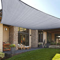 LOVE STORY 20' x 26' Large Sun Shade Sail Rectangle Sunshade UV Block Patio Shade Sail for Garden Backyard, Silver Grey