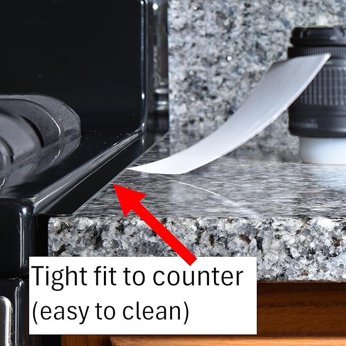 TrueGem Stove Gap Covers - 23.4", Black, Stainless Steel