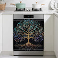 Dishwasher Magnet Cover,Tree of Life Dishwasher Cover Magnetic Home Appliances Refrigerator Decorative 23" x 26"