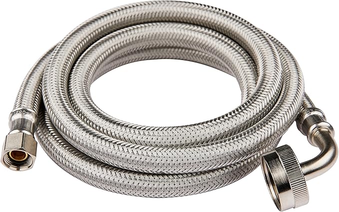 EFIELD Appliance Accessories Dishwasher Hose with 90 Degree FGH Elbow, 6 Feet Length, Water Supply Line, Premium Braided Stainless Steel,(HOSE011)