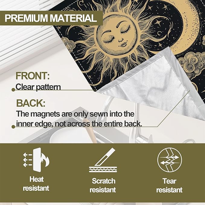 Dishwasher Magnet Cover,Moon Sun Dishwasher Cover Magnetic Cloud Astrology Home Appliances Refrigerator Decorative 23" x 26"