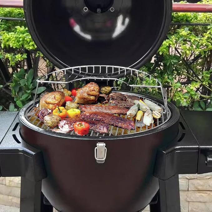 19.5" Cast Iron Round Grill Grate Grid for Pit Boss K24,Akorn Kamado Ceramic Grill,Char-Griller 16620,Louisiana Grills K24,Solid Rod Round Coookin Grate Grill Grids