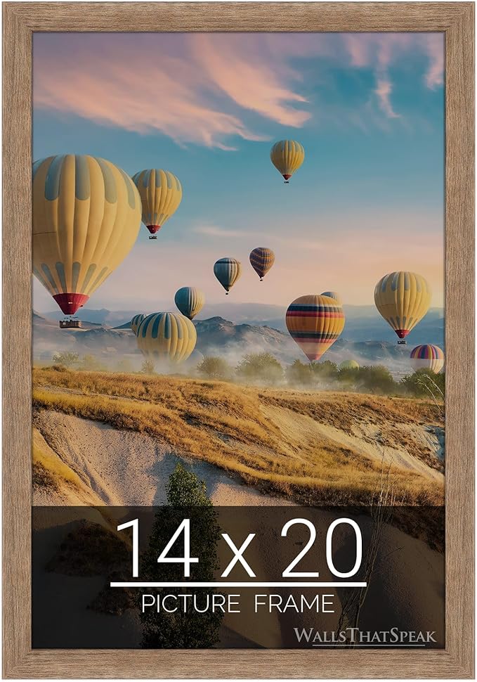 wallsthatspeak 14x20 Brown Barnwood Picture Frame for Puzzles Posters Photos or Artwork
