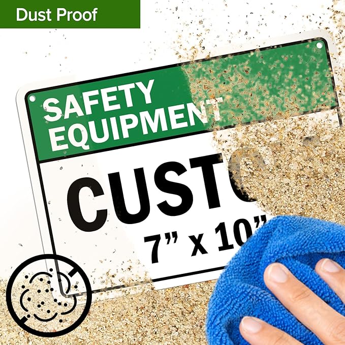 Custom Safety Equipment Sign, Ansi Sign, Osha Compliant, 7x10 Inches, Rust Free .040 Aluminum, Fade Resistant, Made in USA by My Sign Center