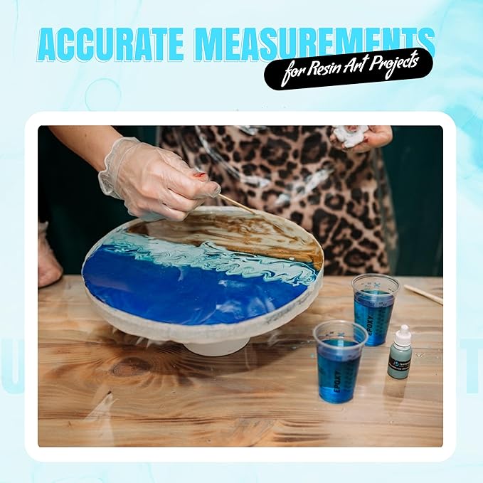 [Pack of 250] 10oz Disposable Measuring Cups for Mixing Epoxy Resin - Measurements in mL and Oz - Multipurpose Reusable Paint, Epoxy, Stain, Liquid Mixing Cups