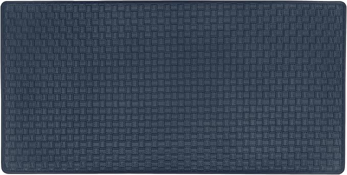 Achim Home Furnishings Woven-Embossed Faux-Leather Anti-Fatigue Mat - 20in x 39in - Navy