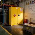 53"H x 47"D x 21"W Galvanized Steel Flammable Safety Cabinet, Cold-Rolled Steel Flammable Liquid Storage Cabinet, 170 Gal Capacity with 1 Adjustable Shelf 2 Manual Closing Doors for Industrial Use