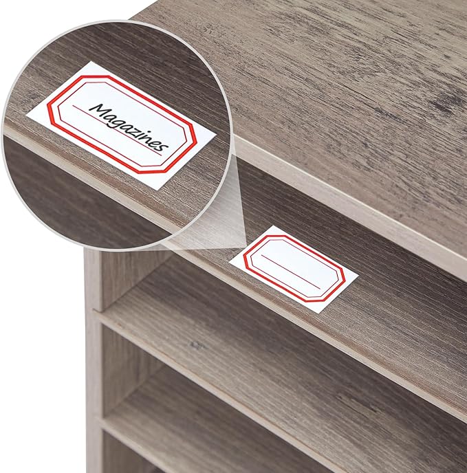 HOOBRO Literature Organizer, 27 Compartments Wooden Mail Organizer, Countertop Literature Sorter with Adjustable Shelves for Home, Office, School, Student Mailbox for Classroom, Greige BG27WF01