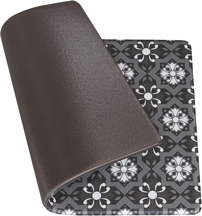 Kitchen Anti Fatigue Floor Mats 18x30x1/2-Inch Comfort Standing Rugs for Laundry Bath Room PVC Foam Bevel Edges Non-Slip Waterproof Mats