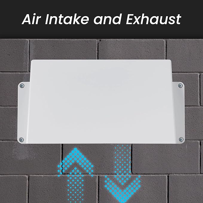 5.5" x 3" Black Galvanized Steel Vent Cover - Duct Exhaust/Inlet Rain Deflector - Weatherproof Guard for Open Ventilation Systems - Indoor/Outdoor Vent Hood - Air Vent Grille Protection Roof