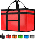 NZ home Insulated Bags for Food Delivery (2XL PRO) Grocery Shopping Cooler Bag, Pizza Delivery, Hot & Cold Catering Tote, Reusable, Foldable & Heavy Duty (Red)