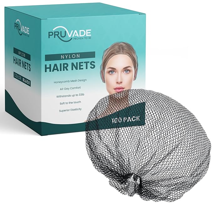 Nylon Hair Nets for Women & Men | Case of 1000 | 24" Honeycomb Mesh Hair Net for Food Service, Medical & Industrial Use - Breathable & Sturdy for Bun Hair, Most Long & Short Hair- Latex Free