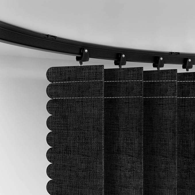 100% Blackout Accordion Room Divider Curtains - with Flexible Ceiling Track Total Privacy Sound Proof Curtains Suitable for Bedroom Patio Sliding Door(Black, W100 x L108, 1 Pack)