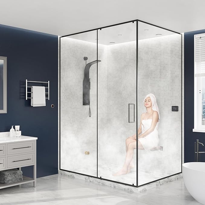 SteamSpa Executive 4.5 KW QuickStart ACU-Steam Bath Generator Package with Built-in Auto Drain and Install Kit in Polished Gold,Steam Generator Kit with Dual Control Panel Steamhead 240V EXT450GD-A