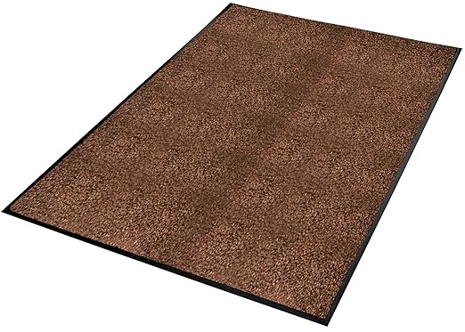 Guardian Platinum Series Indoor Wiper Floor Mat, Rubber with Nylon Carpet, 4'x13', Brown
