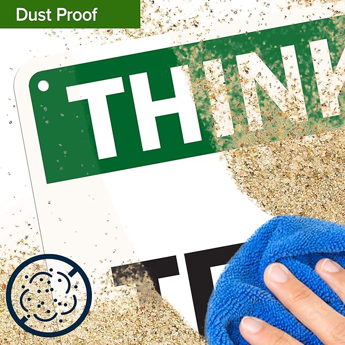 Custom Think Sign, OSHA Sign, 7x10 Inches, 55 mil thick HDPE (high density polyethylene), Made in USA by My Sign Center