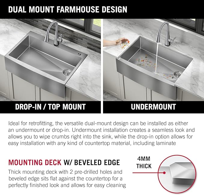 DELTA FAUCET Delta Lenta 30-inch Retrofit Farmhouse Apron Front 16 Gauge Stainless Steel Single Bowl Kitchen Sink for Undermount/Drop-In Installation with Accessories, 95J132-T30S-SS