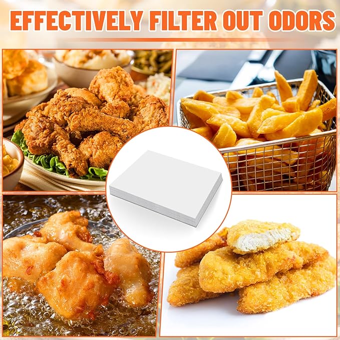 100 Pcs Fryer Filter Paper 19.5 x 27.5 Inch Fryer Filter Sheets for Restaurant Food Truck Food Stand Oil Filtration