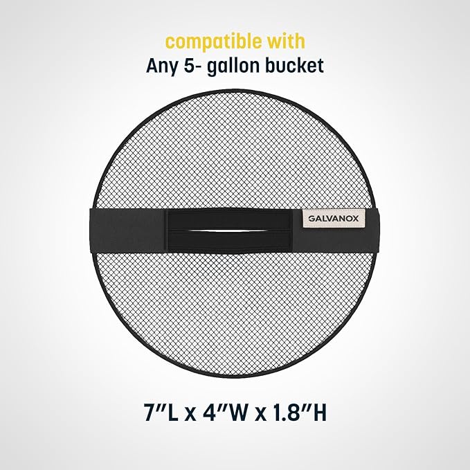 GALVANOX Mesh Lid for 5 Gallon Bucket, Compatible with Loadout Buckets - Boat Trash Can Cover for Fishing and Boating