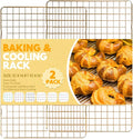 2 PCS Cooling Racks for Cooking and Baking, 14.8x10 Inches Stainless Steel Cooling Rack, Sheet Pan with Wire Rack for Baking Sheet, Bacon Rack Oven Safe Fits Jelly Roll Sheet Pan