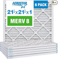 Aerostar 21.5x21.5x1 MERV 8-6 Count - High Efficiency Pleated HVAC, Furnace & Air Conditioner Filters - Removes Dust, Lint, Mold & Allergy-Causing Pollen