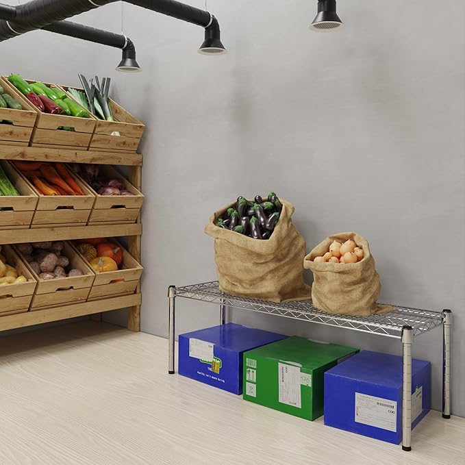 14''W x 42''L x 14''H Chrome Plated Wire Dunnage Rack | Off The Floor Storage