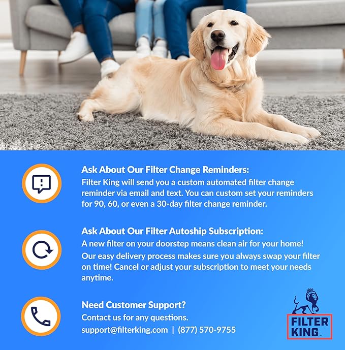 Filter King 21.5x23x1 Air Filter | 3-PACK | MERV 8 HVAC Pleated A/C Furnace Filters | MADE IN USA | Actual Size: 21.5 x 23 x .75"