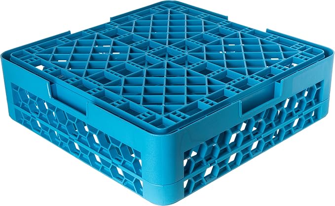 Carlisle FoodService Products RG9-114 Opticlean 9-Compartment Glass Rack with 1-Extender, Blue