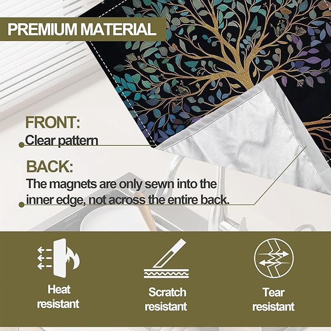 Dishwasher Magnet Cover,Tree of Life Dishwasher Cover Magnetic Home Appliances Refrigerator Decorative 23" x 26"