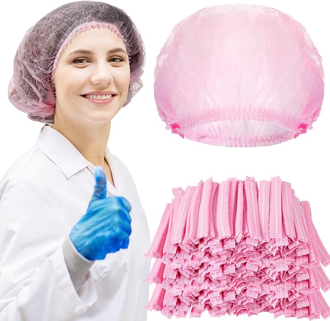 Yahenda 1000 Pcs Disposable Bouffant Caps Bulk Hair Nets 21" Non Woven Hairnet for Food Service Restaurant Lab Kitchen