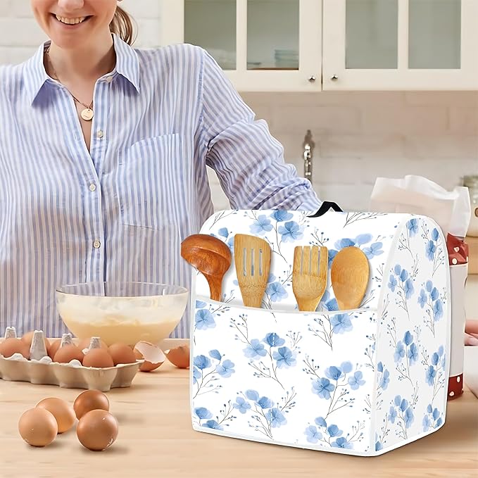 Mixer Dust Cover for 6-8 Qt Stand Mixer, Cloth Cover with 2 Storage Pockets for Stand Mixer Protective Covers Large for 6-8 Quart Mixer