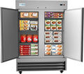 KoolMore - RIF-2D--SS 54" 2 Door Stainless Steel Upright Commercial Reach-in Freezer - 47 cu. ft (RIF-2D-SS)