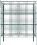 Commercial Grade NSF Listed Metal Wire Mesh Storage Green Epoxy Security Cage Kit 24" x 60" x 74", Perfect for Warehouse, Walk-In Refrigerator, Freezer, Grocery Store, Restaurant