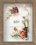 FrameWorks 8.5x11 Driftwood Wooden Shadow Box Frame – Soft Felt Back, Tempered Glass, and Included Elegant White Ball Push Pins
