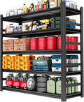 Garage Shelving Unit, 48"W x 24"D x 88"H, 5-Tier Heavy Duty, Steel Adjustable Shelf, 3800LBS, Garage & Basement Storage, Industrial-Grade Metal Shelves for Warehouses, Workshops, Black